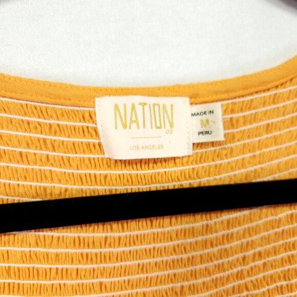 Revolve Nation LTD Josie Midi Dress Size Medium Shirred Square Neck Tiered - Picture 9 of 12